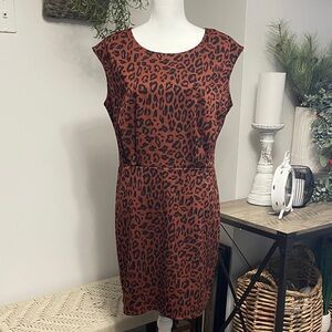 Nine West Leopard Print Mini Dress - Brown and Black